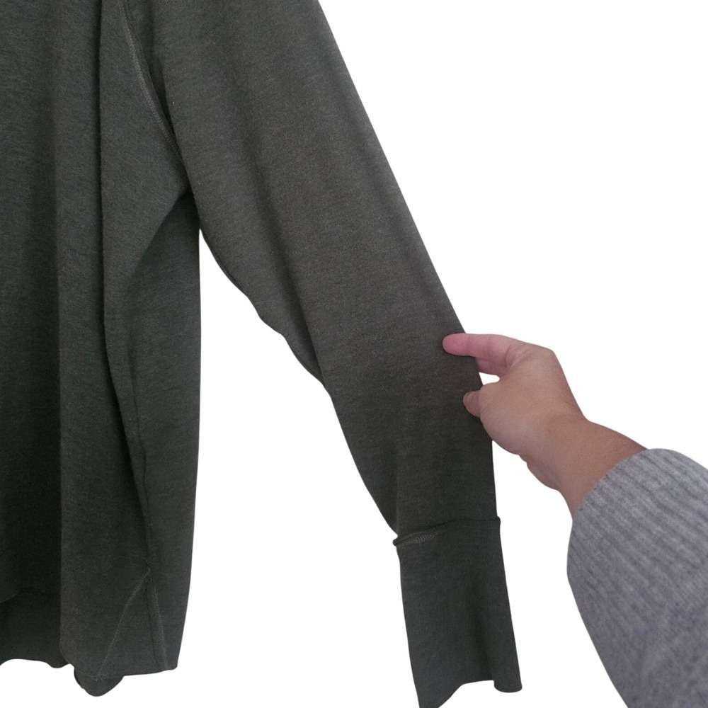 Michael Stars Treasure Brushed Jersey Tunic Top 2X Olive Thumbholes Cozy Earthy - Picture 6 of 12